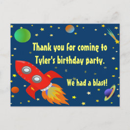 Space Explorer Thank You Postcard Postkarte