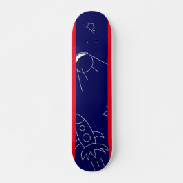 Space Explorers Blue & Red, 7 3/4" Skateboard Deck