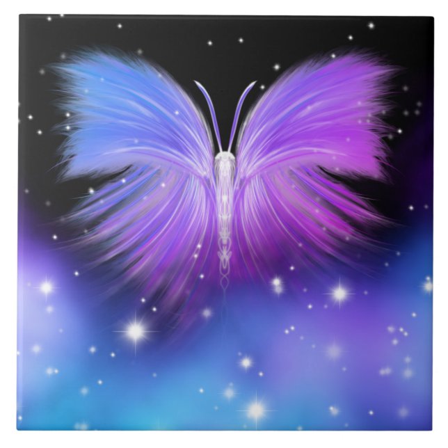 Space Fantasy Butterfly Kosmic Fliese (Vorderseite)