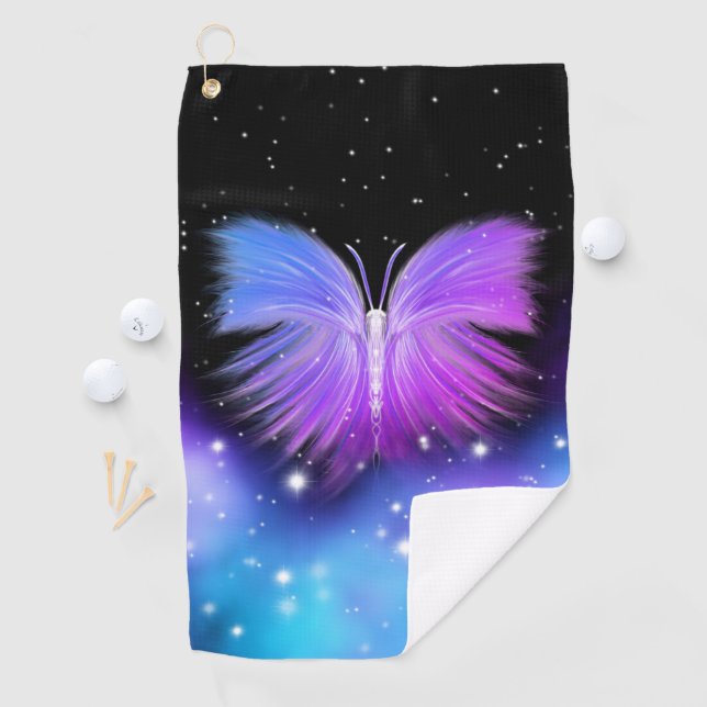 Space Fantasy Butterfly Kosmic Golfhandtuch (Insitu)