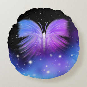 Space Fantasy Butterfly Kosmic Rundes Kissen