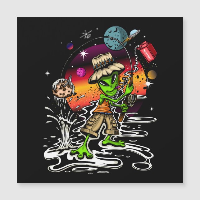 Space Fischer Magnetkarte (Vorderseite)