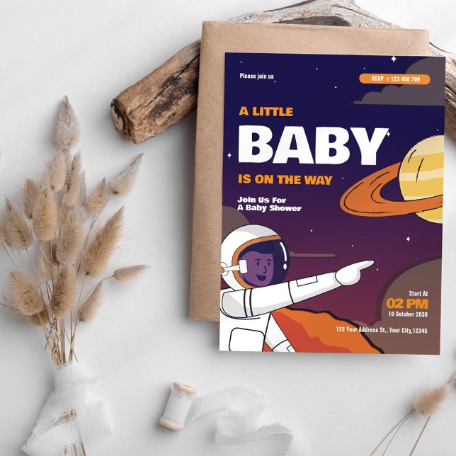 Space Galaxy Baby Dusche Einladung (Von Creator hochgeladen)