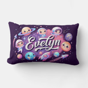 Space Galaxy Evelyn Personalisiert Throw Kissen