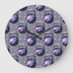 Space Galaxy Kettlebell Große Wanduhr