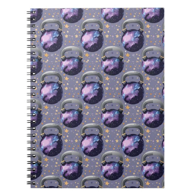 Space Galaxy Kettlebell Notizblock (Vorderseite)