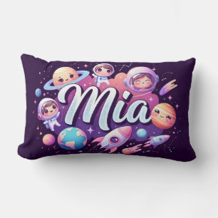 Space Galaxy Mia Personalisiertes Throw Kissen