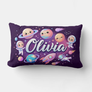 Space Galaxy Olivia oreiller à lancer personnalisé