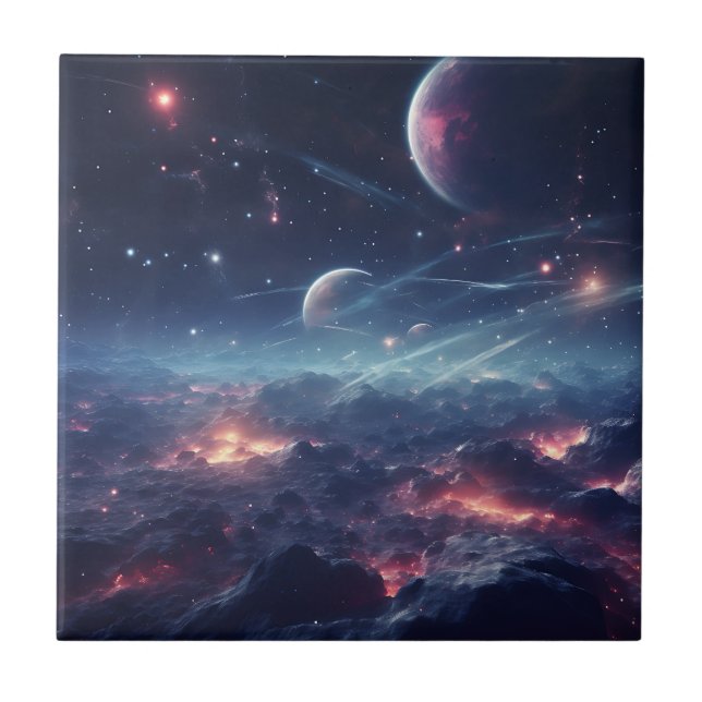 Space Galaxy Symphony Tile Fliese (Vorderseite)