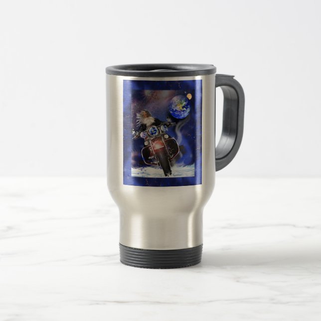 Space Galaxy Travel Mug Harley Davidson Reisebecher (VorderseiteRechts)