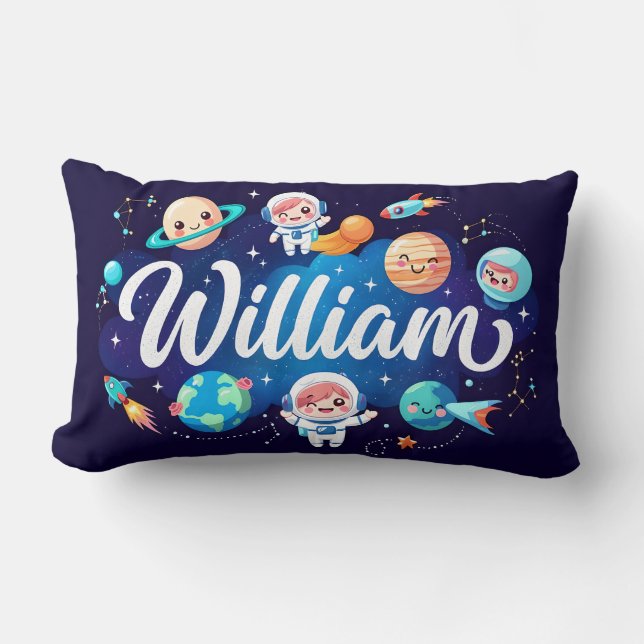 Space Galaxy William Personalisiert Throw Kissen (Vorderseite)