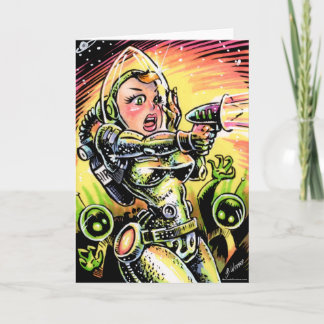 Space Girl 20 Grußkarten Karte