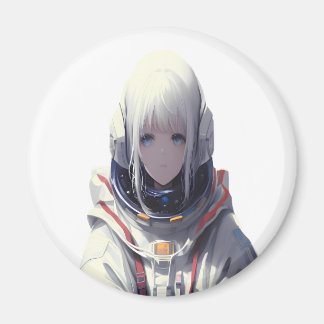 Space Girl Art Imprimer - Cosmic Adventure Magnet