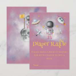 Space Girl Astronaut Raketen ufo Star Baby Dusche Begleitkarte