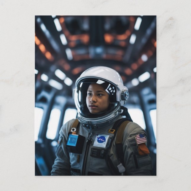Space Girl Astronaut v7 | Postkarte (Vorderseite)