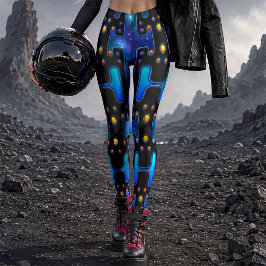 Space Girl Mechanischer Android Futuristischer Rob Leggings