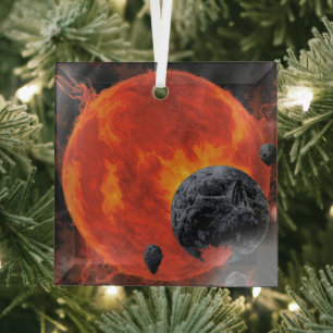 Space Graveyard Halloween Galaxie der Horror Ornament Aus Glas