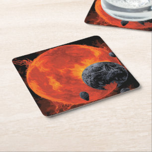 Space Graveyard Halloween Galaxie der Horror Rechteckiger Pappuntersetzer