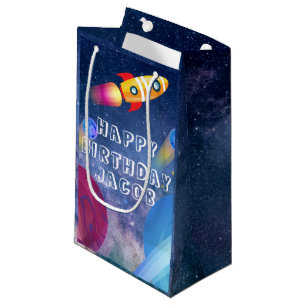 Space Happy Birthday Personalisiert Kleine Geschenktüte