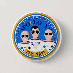 Space Hipsters Apollo 12 Button