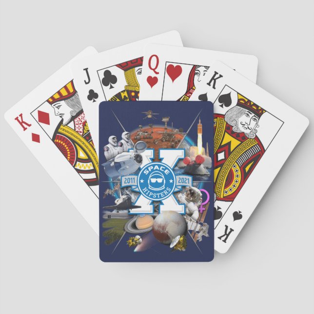 Space Hipsters® X 10-Jährige Playing Cards Spielkarten (Rückseite)