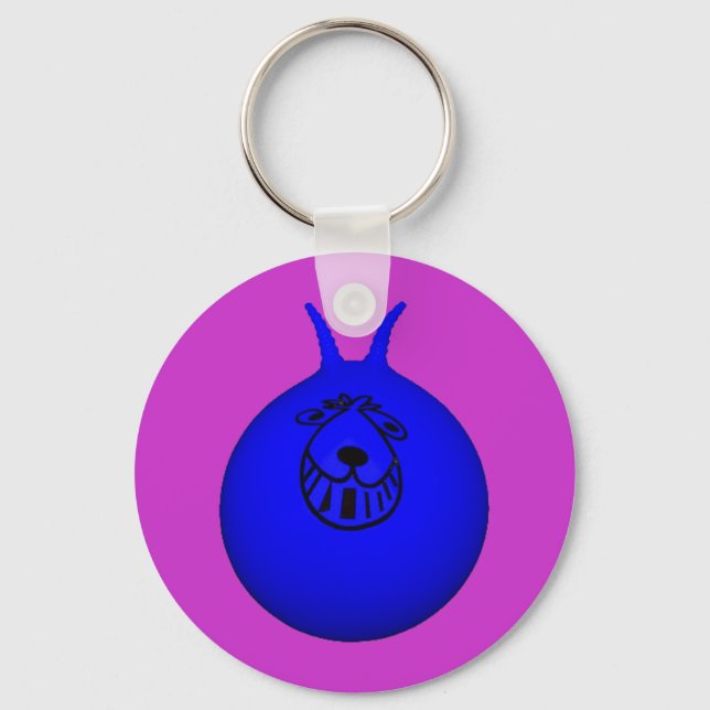 Space Hopper Keyring Blau/Lila Schlüsselanhänger (Vorderseite)
