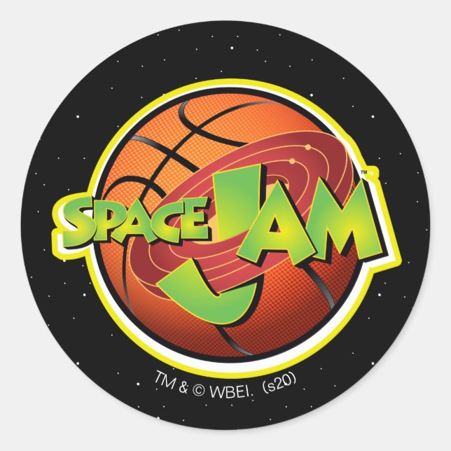 SPACE JAM™ Basketball-Logo Runder Aufkleber (Vorderseite)