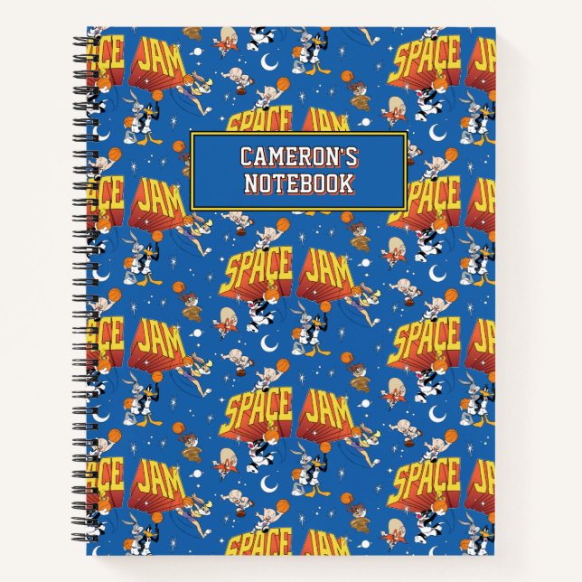 SPACE JAM™ TUNE SQUAD™ Weltraum-Muster Notizbuch (Vorderseite)