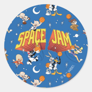 SPACE JAM™ TUNE SQUAD™ Weltraum-Muster Runder Aufkleber