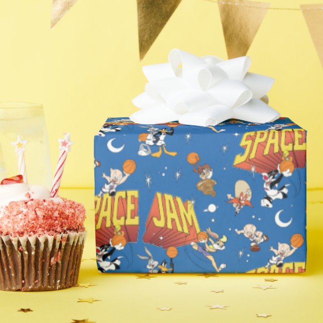 SPACE JAM™ TUNE SQUAD™ Weltraummuster Geschenkpapier (Geburtstagsparty)