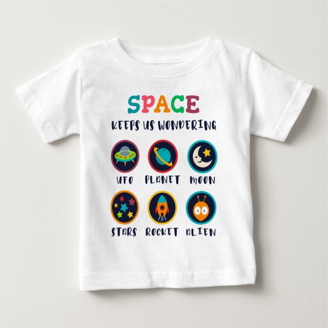 Space keeps us wondering baby t-shirt (Vorderseite)