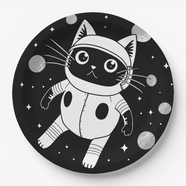 Space Kitty Pappteller (Vorderseite)