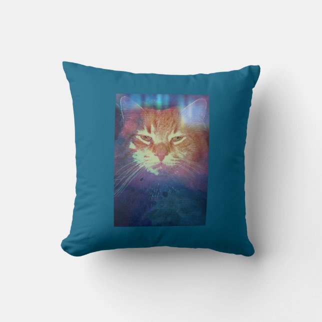 Space Kitty sagt lest meine Augen-Kissen Kissen (Vorderseite)