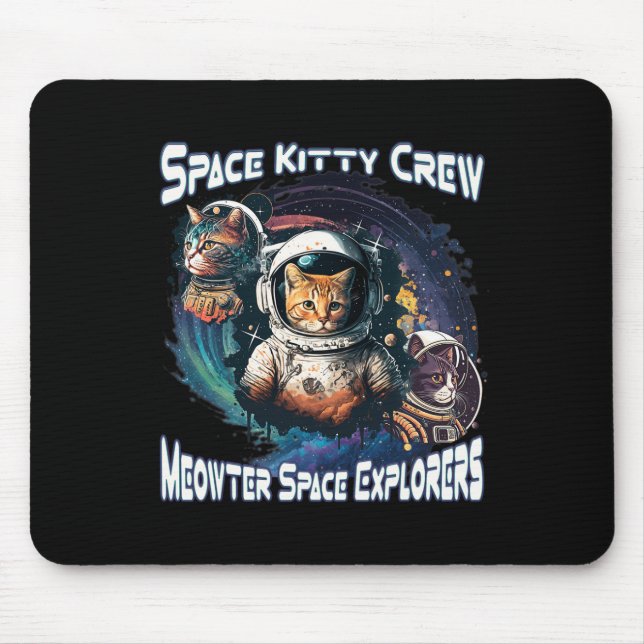 Space Kitty Space Explorers Niedlich Kitty in Spac Mousepad (Vorne)