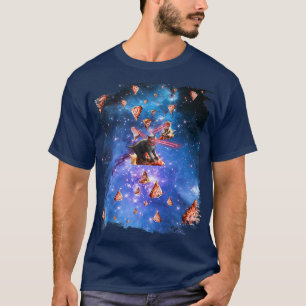 Space Laser Eye Cat Riding Pizza, Galay Cats 1571  T-Shirt
