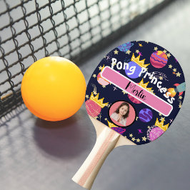 Space Liebe personalisierter Name und Foto farbig Tischtennis Schläger