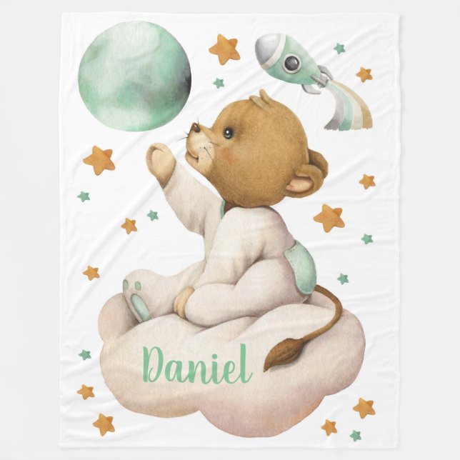 Space Lion Fleece Blankets (Vorderseite)