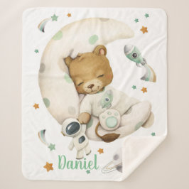 Space Lion Sherpa Blanket Sherpadecke