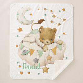 Space Lion Sherpa Blanket Sherpadecke