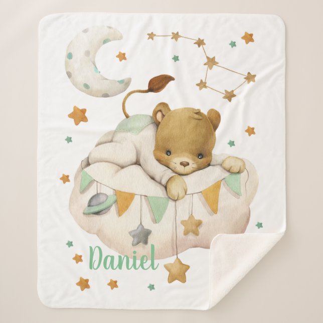 Space Lion Sherpa Blanket Sherpadecke (Vorderseite)