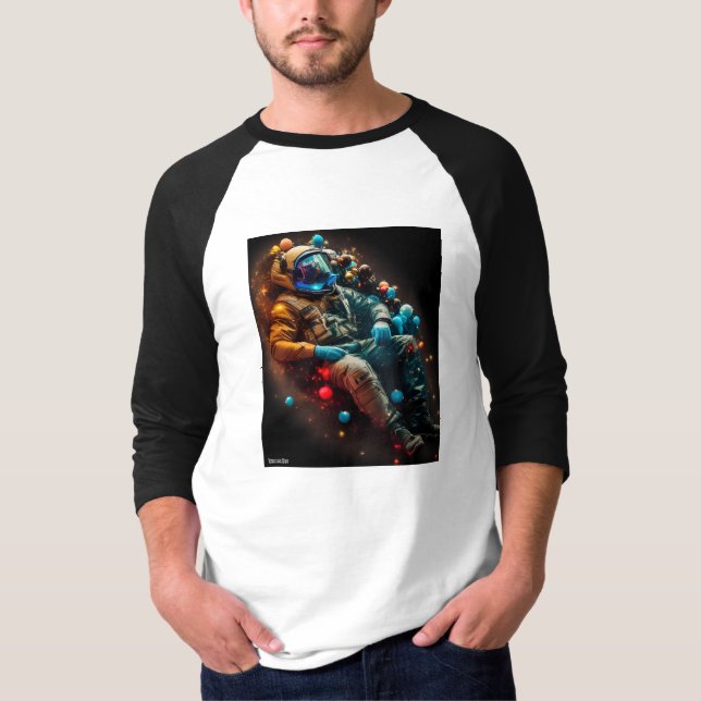 Space Lounger Halbschlaf Baseball Undershirt T-Shirt (Vorderseite)