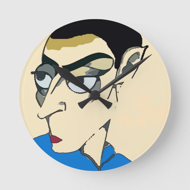 Space Man Alien Runde Wanduhr (Vorderseite)