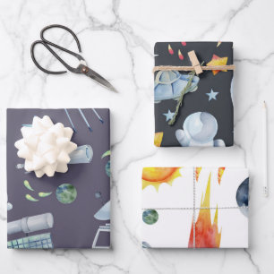 Space Man Geschenkpapier Set