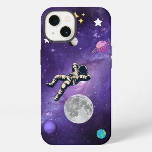Space Mond und Sterne iPhone / iPad Hülle