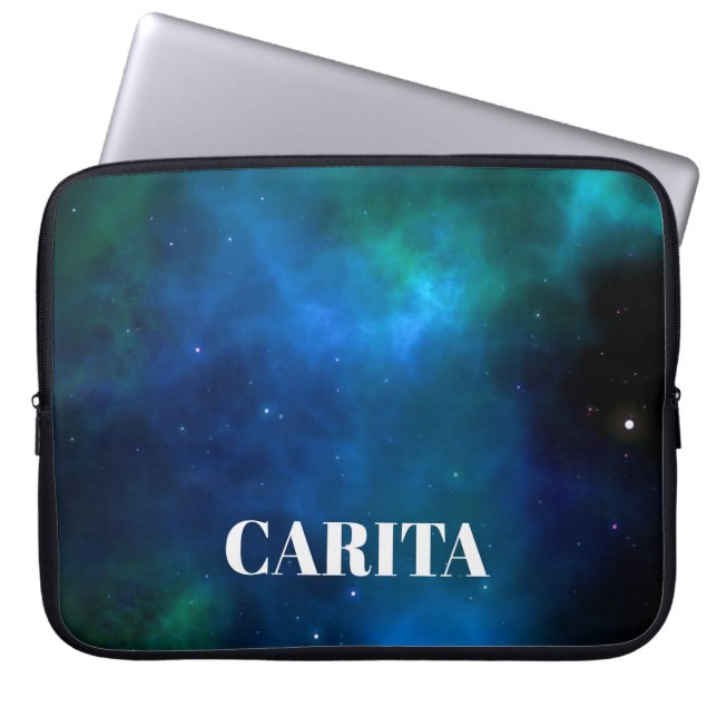 Space Monogram Electronics Bag Laptopschutzhülle (Vorderseite)