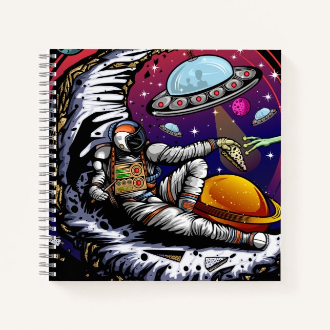 Space Moon Cheese Notizbuch (Vorderseite)