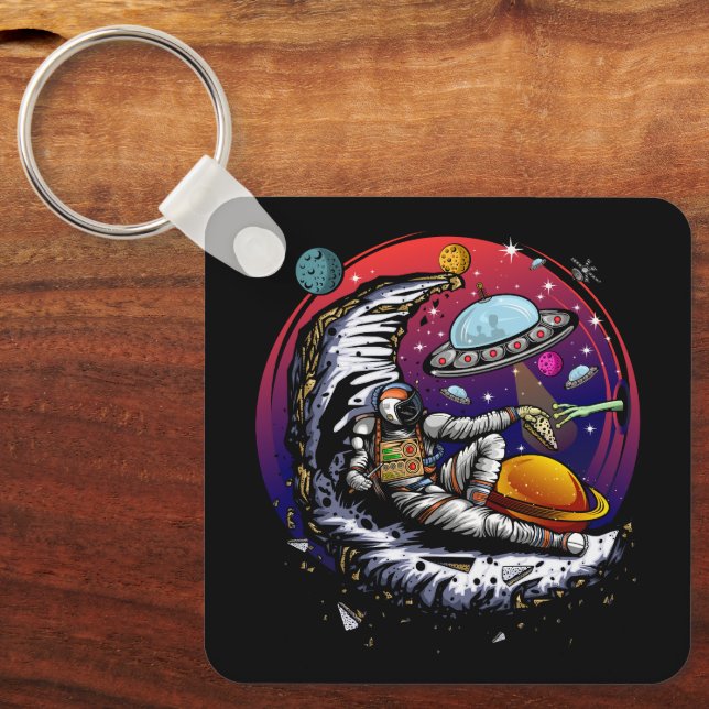 Space Moon Cheese Schlüsselanhänger (Vorderseite)