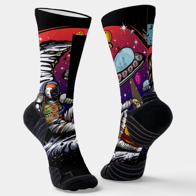Space Moon Cheese Socken (Gewinkelt)