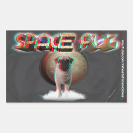Space Mops 3D Rechteckiger Aufkleber