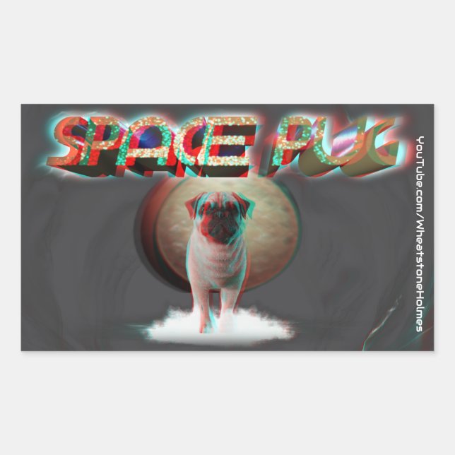 Space Mops 3D Rechteckiger Aufkleber (Vorderseite)